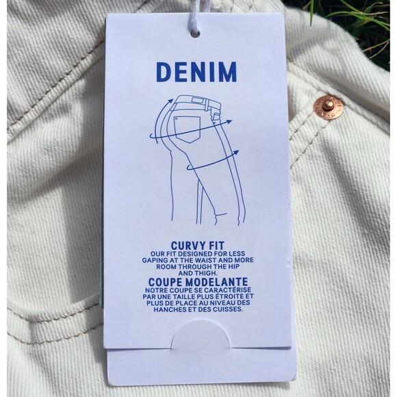 NEW H&M Mom Jeans Women's Size 12 White Curvy Fit High Waist Loose NWT 90s - Picture 5 of 7